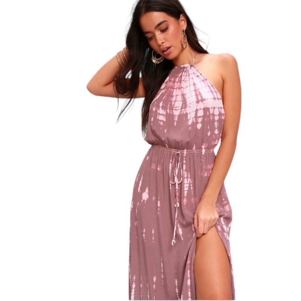 Lulu’s In a Daydream Mauve and Pink Maxi Dress